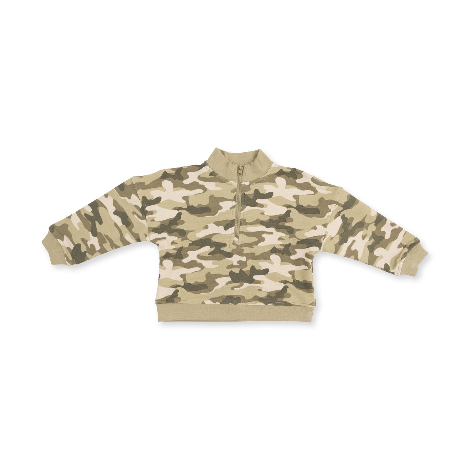 French Terry Half-Zip Sweatshirt - Camo