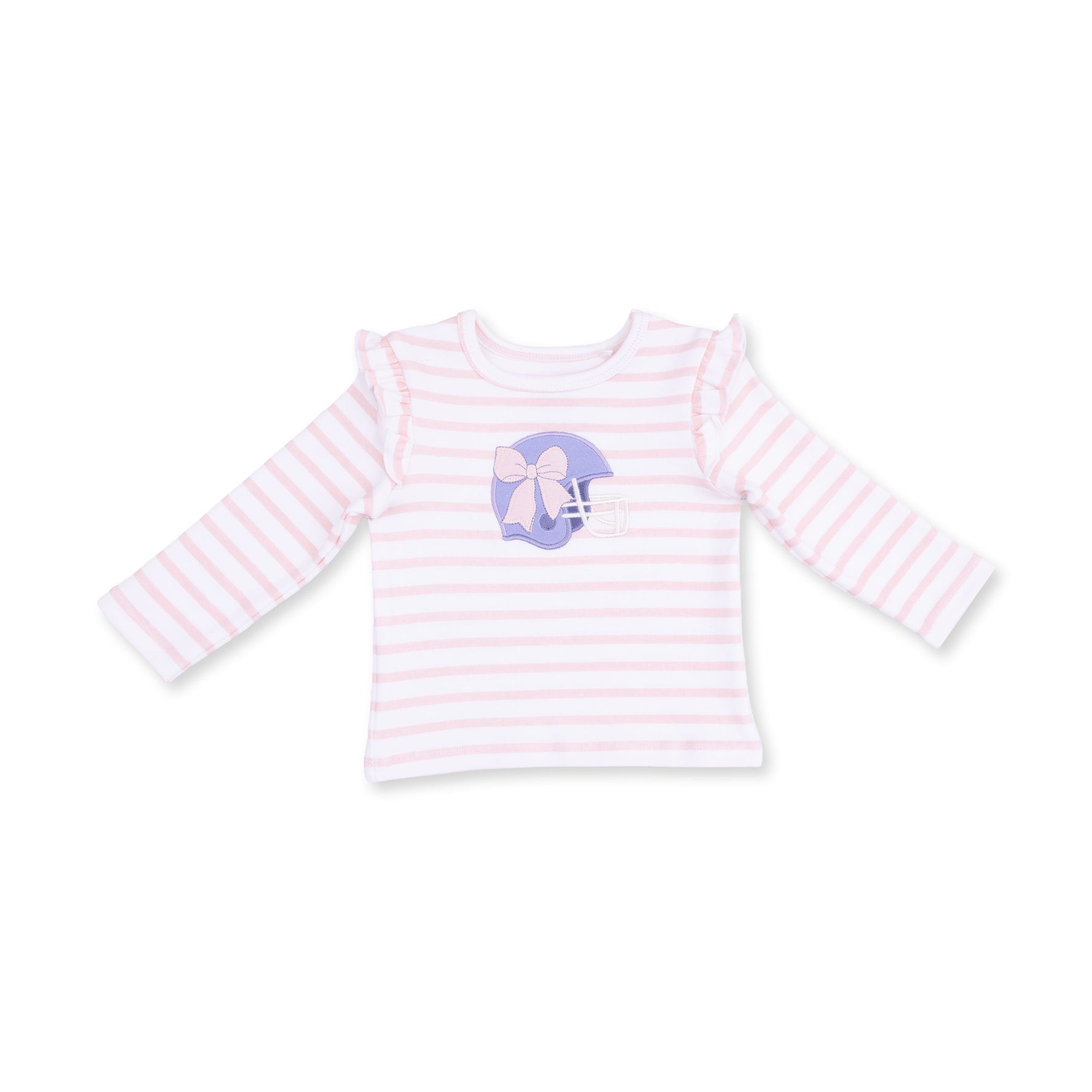 Football Helmets Pink - Long Sleeve Ruffle Tee Helmet by Angel Dear