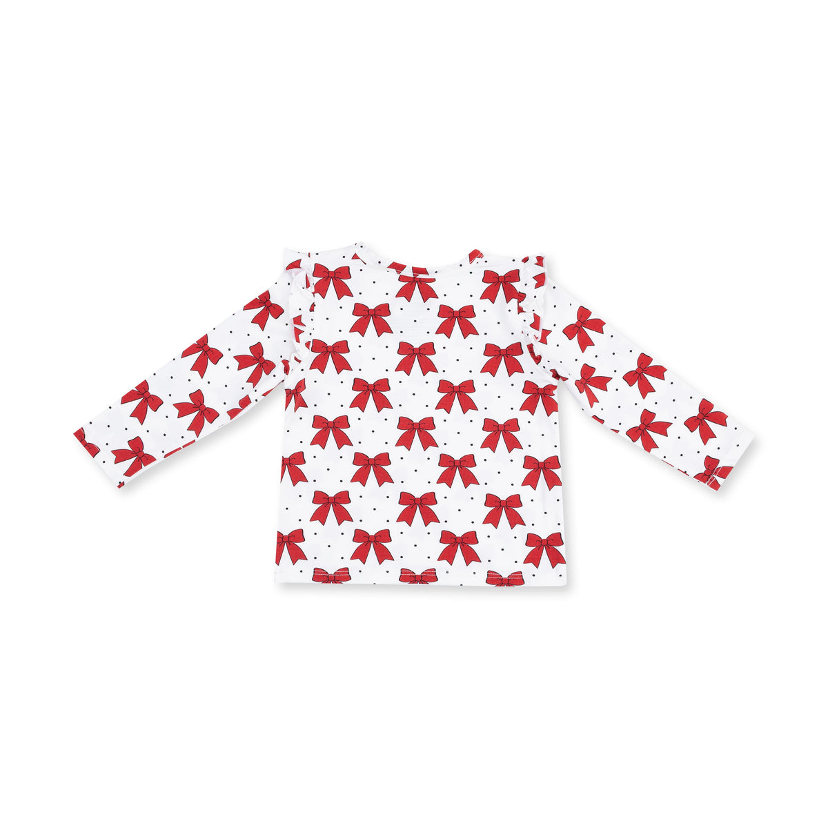 Festive Bows - Long Sleeve Ruffle Tee by Angel Dear