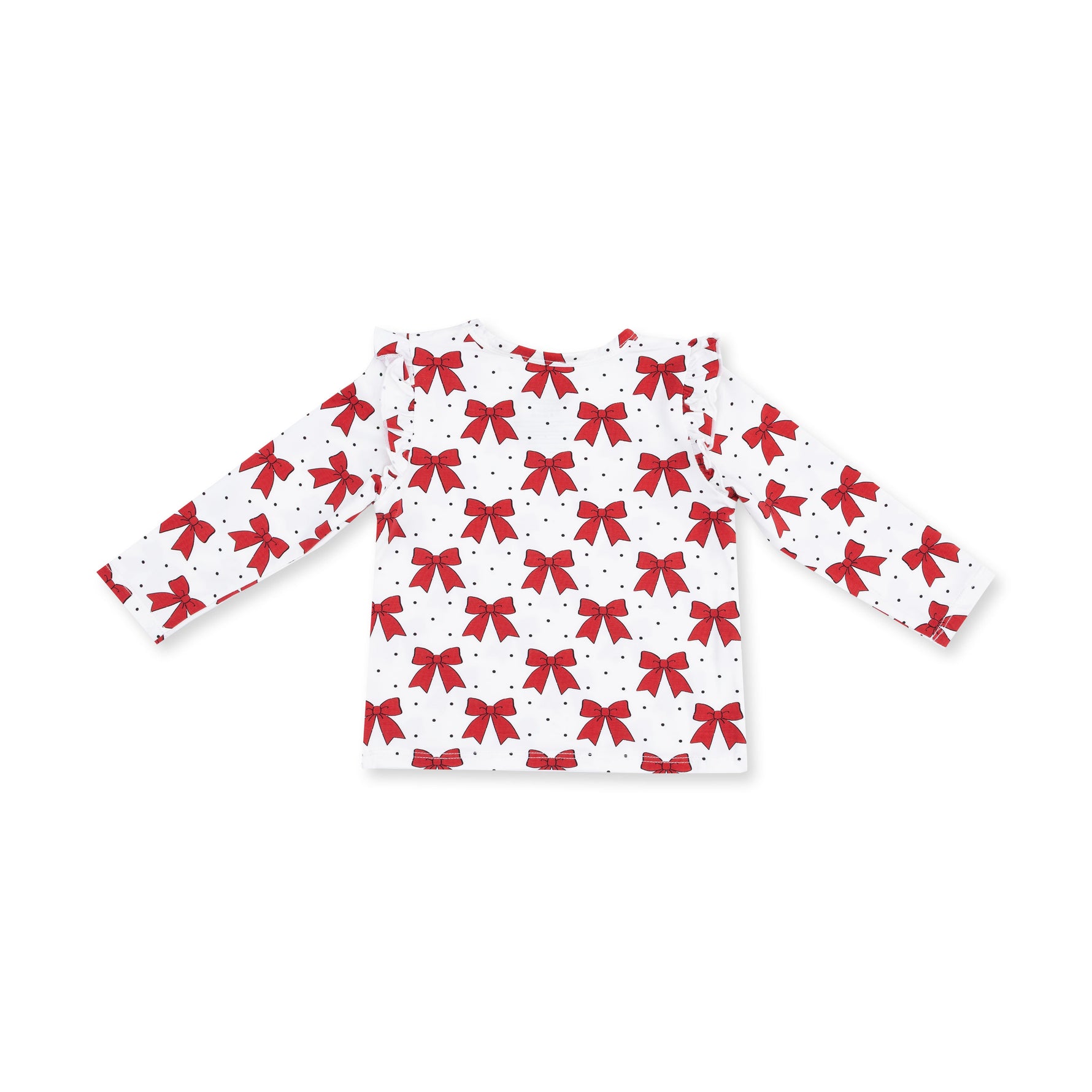 Festive Bows - Long Sleeve Ruffle Tee by Angel Dear