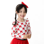 Festive Bows - Long Sleeve Ruffle Tee by Angel Dear