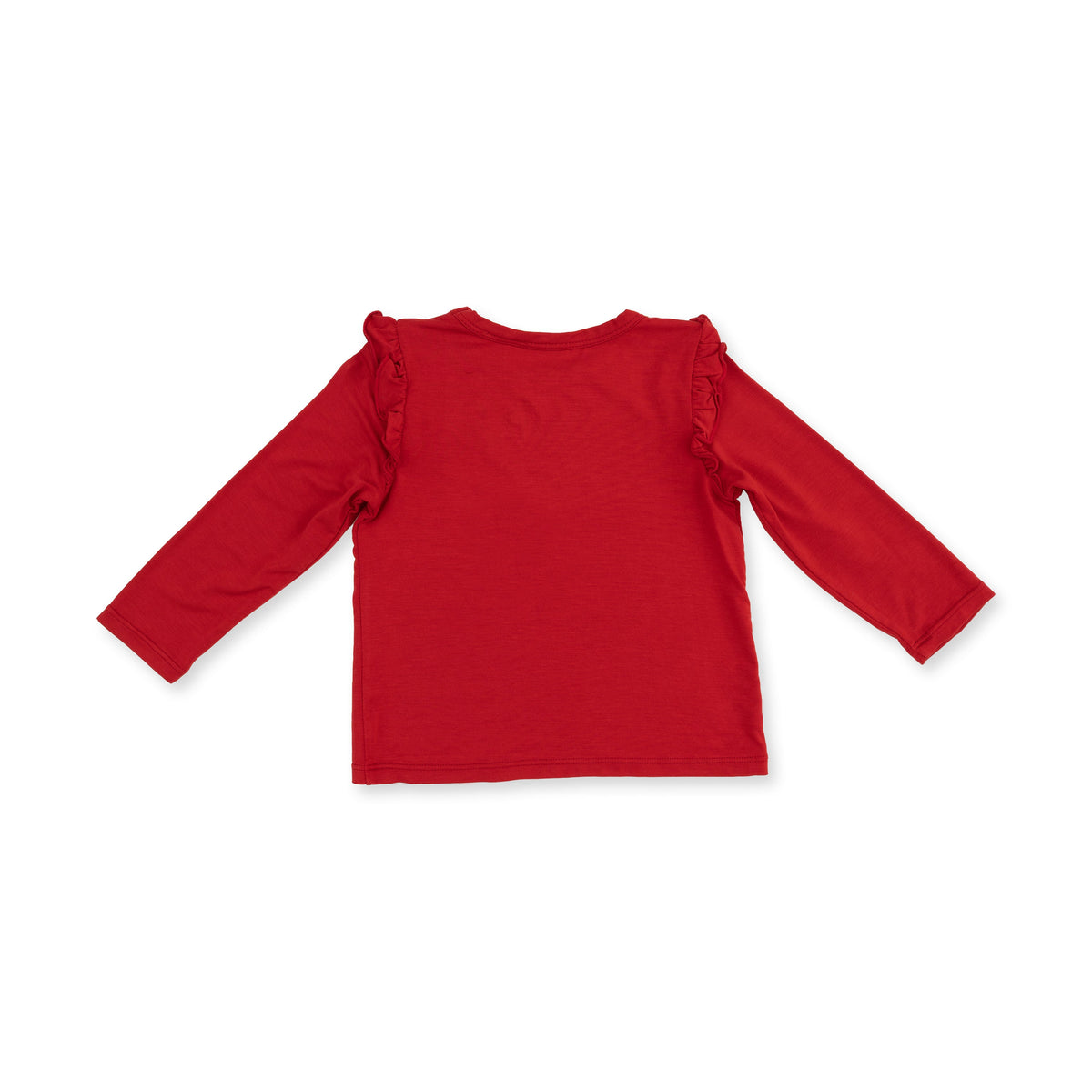 Solid Haute Red - Long Sleeve Ruffle Tee by Angel Dear