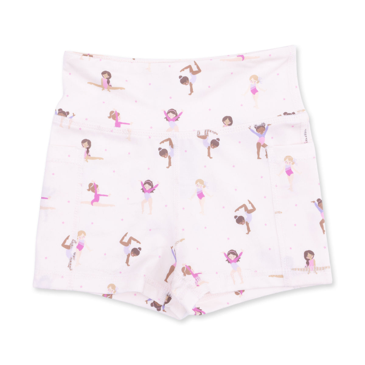 Baby bike shorts with a high-rise waist and side pockets in stretchy poly jersey