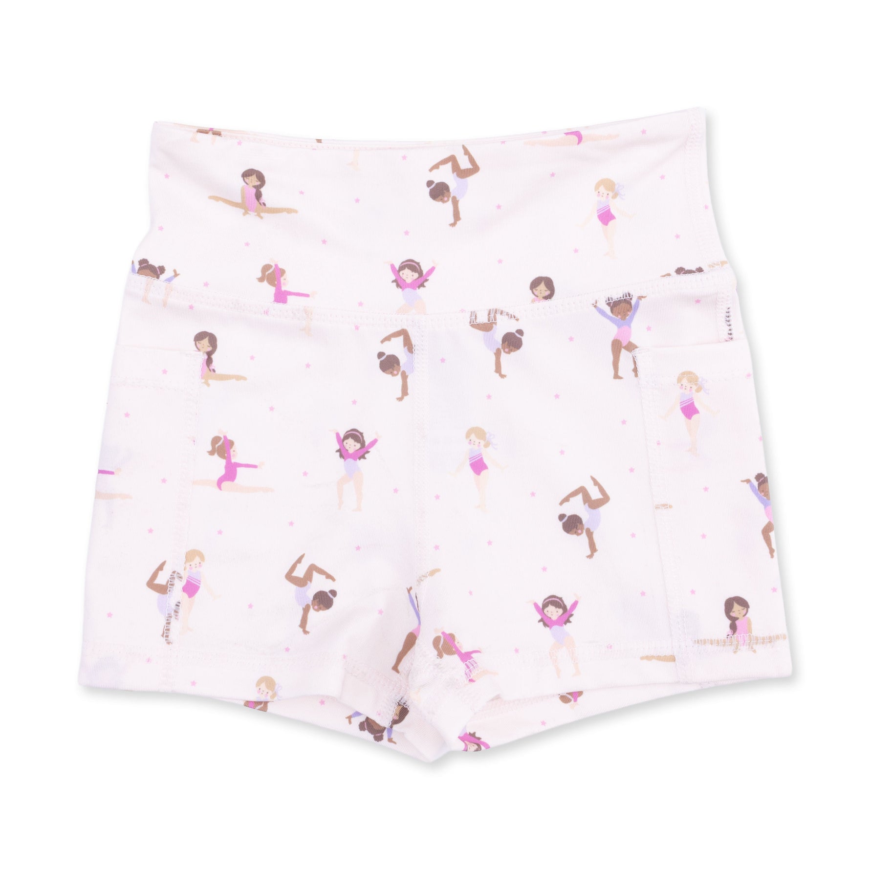 Baby bike shorts with a high-rise waist and side pockets in stretchy poly jersey