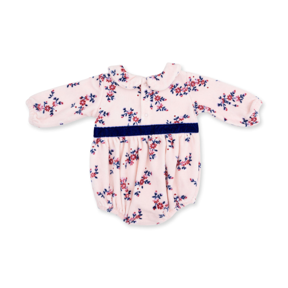 Nora Floral Velour - Bubble with Peter Pan Collar by Angel Dear
