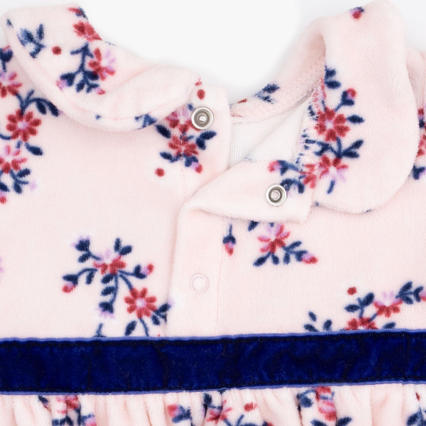 Nora Floral Velour - Bubble with Peter Pan Collar by Angel Dear