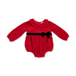 Velour Holiday Red - Velour Bubble with Peter Pan Collar by Angel Dear