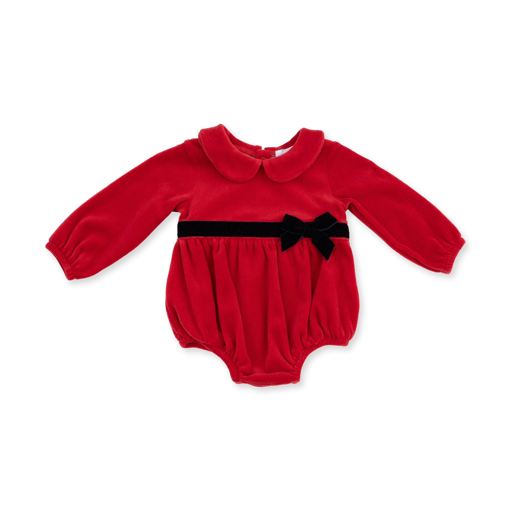 Velour Holiday Red - Velour Bubble with Peter Pan Collar by Angel Dear