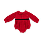 Velour Holiday Red - Velour Bubble with Peter Pan Collar by Angel Dear