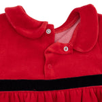 Velour Holiday Red - Velour Bubble with Peter Pan Collar by Angel Dear