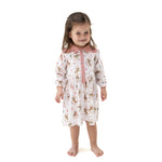 Baby dress and bloomer set in viscose from bamboo with rose embroidery and a Western yoke design