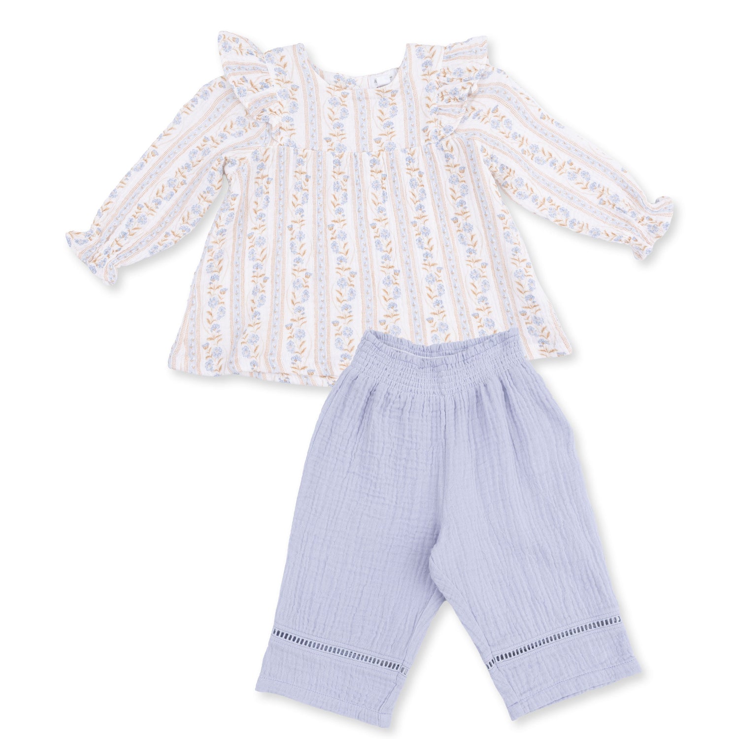 Organic Muslin Two-Piece Set - Catarina Floral by Angel Dear (view 2 of 6)