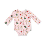 Christmas Dogs Pink - Long Sleeve Bodysuit by Angel Dear
