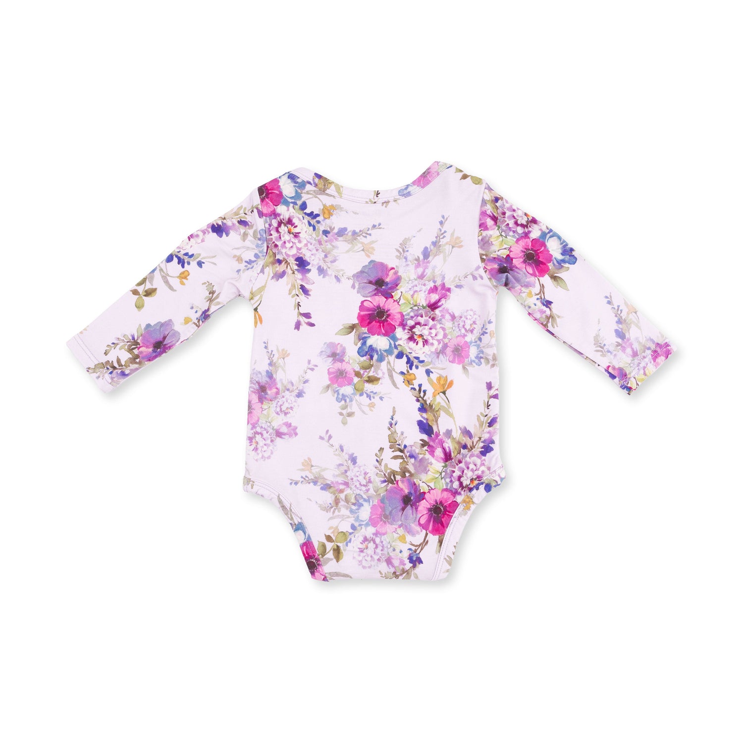 Soft Dahlia Floral Long Sleeve Bodysuit by Angel Dear (view 2 of 3)
