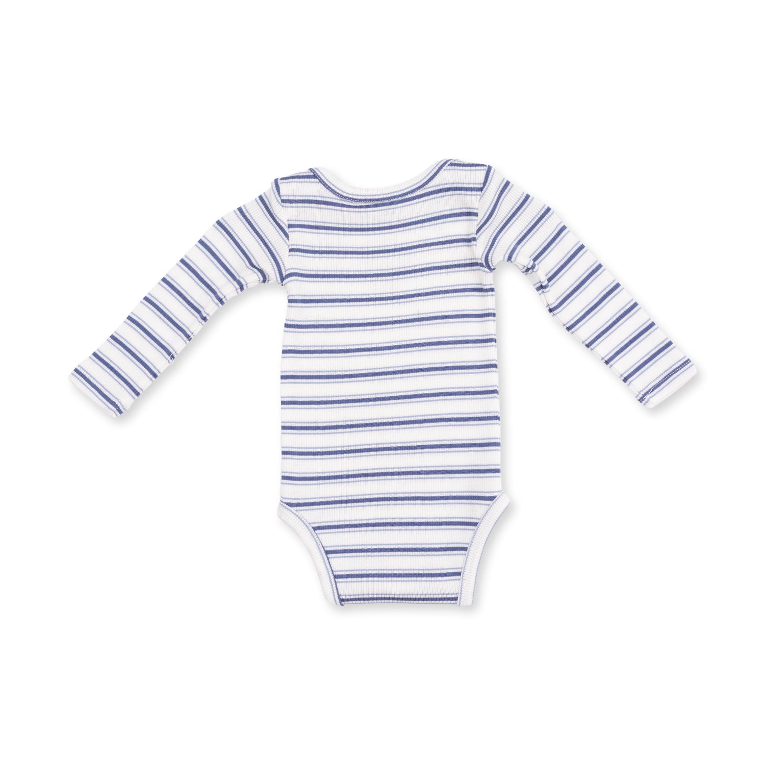 Vintage Stripe Blue - Long Sleeve Bodysuit by Angel Dear (view 2 of 3)