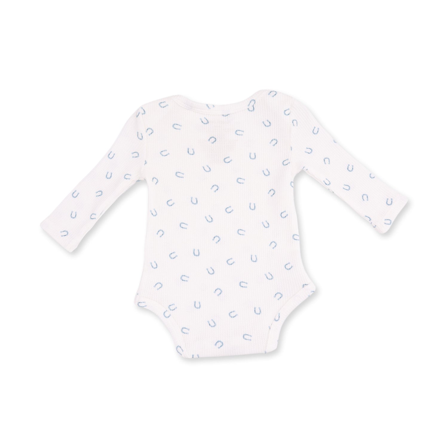Little Horseshoes Blue - Long Sleeve Bodysuit