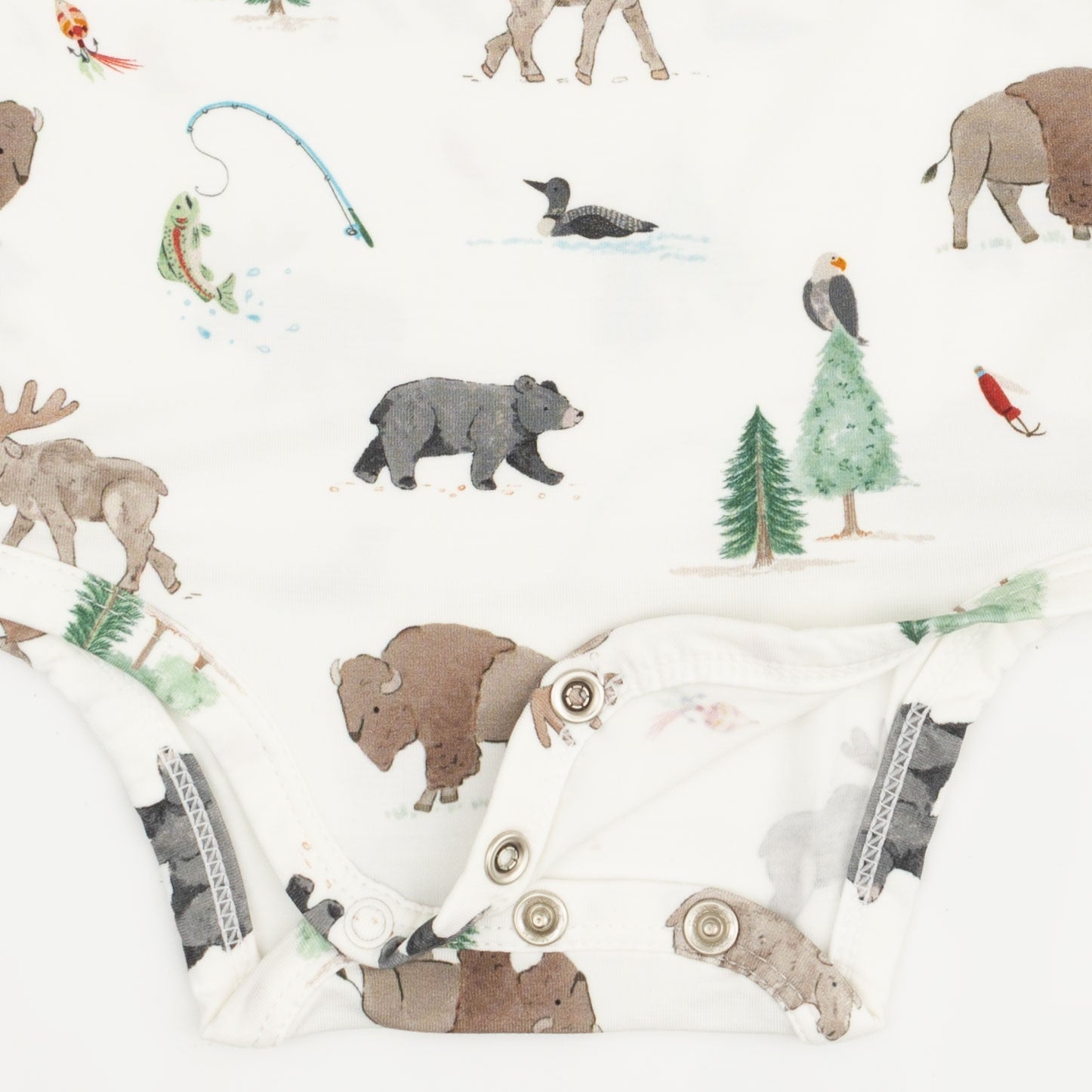 Northern Woodland Animals - Long Sleeve Bodysuit by Angel Dear