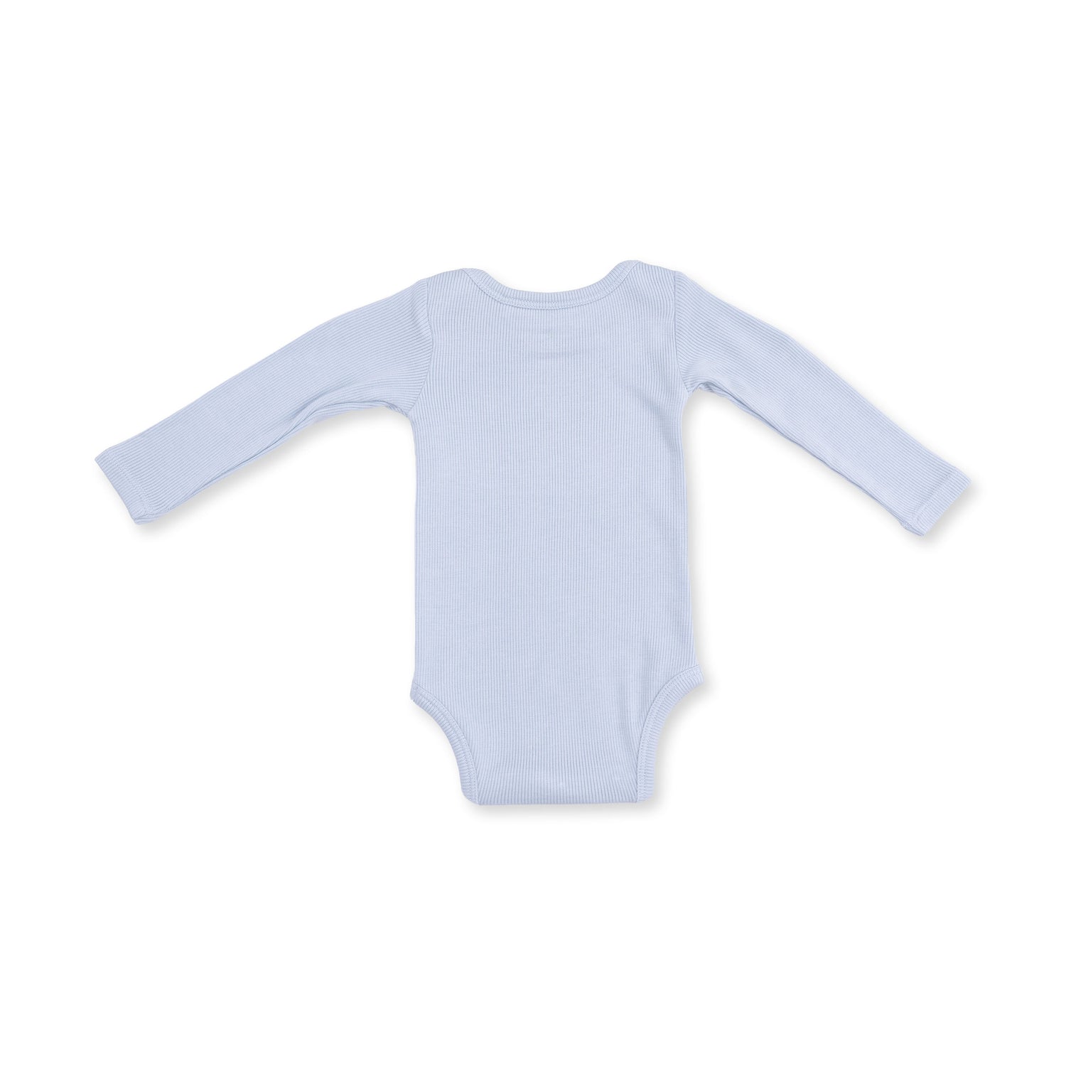 Solid Sheer Blue Rib - Long Sleeve Bodysuit by Angel Dear (view 2 of 3)