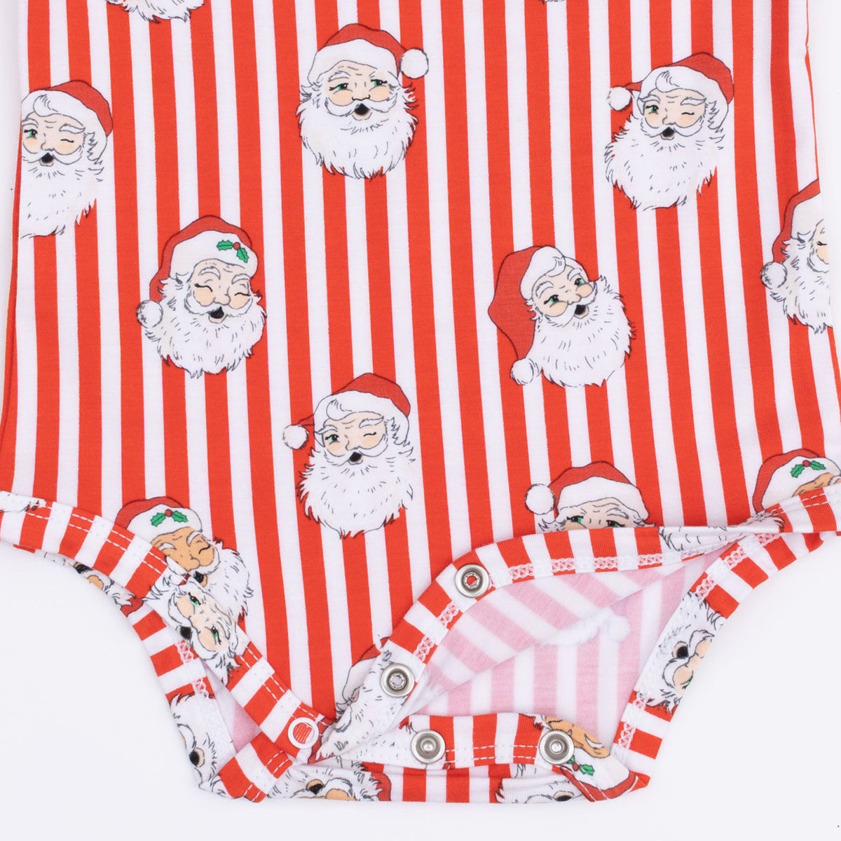 Vintage Santa Stripe - Long Sleeve Bodysuit by Angel Dear