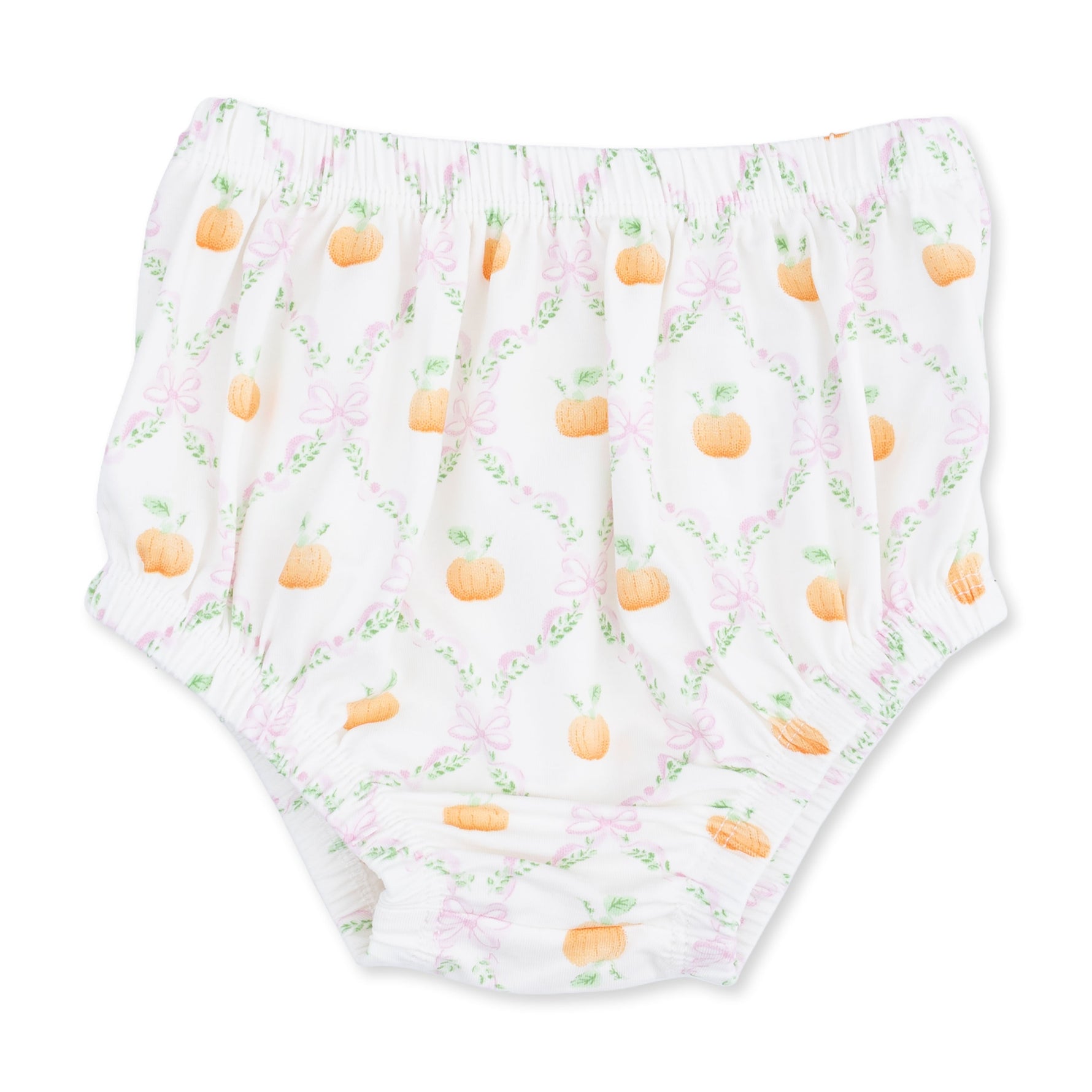 Pretty Pumpkin Trellis - Jane Puff Sleeve Bishop Dress and Bloomer by Angel Dear