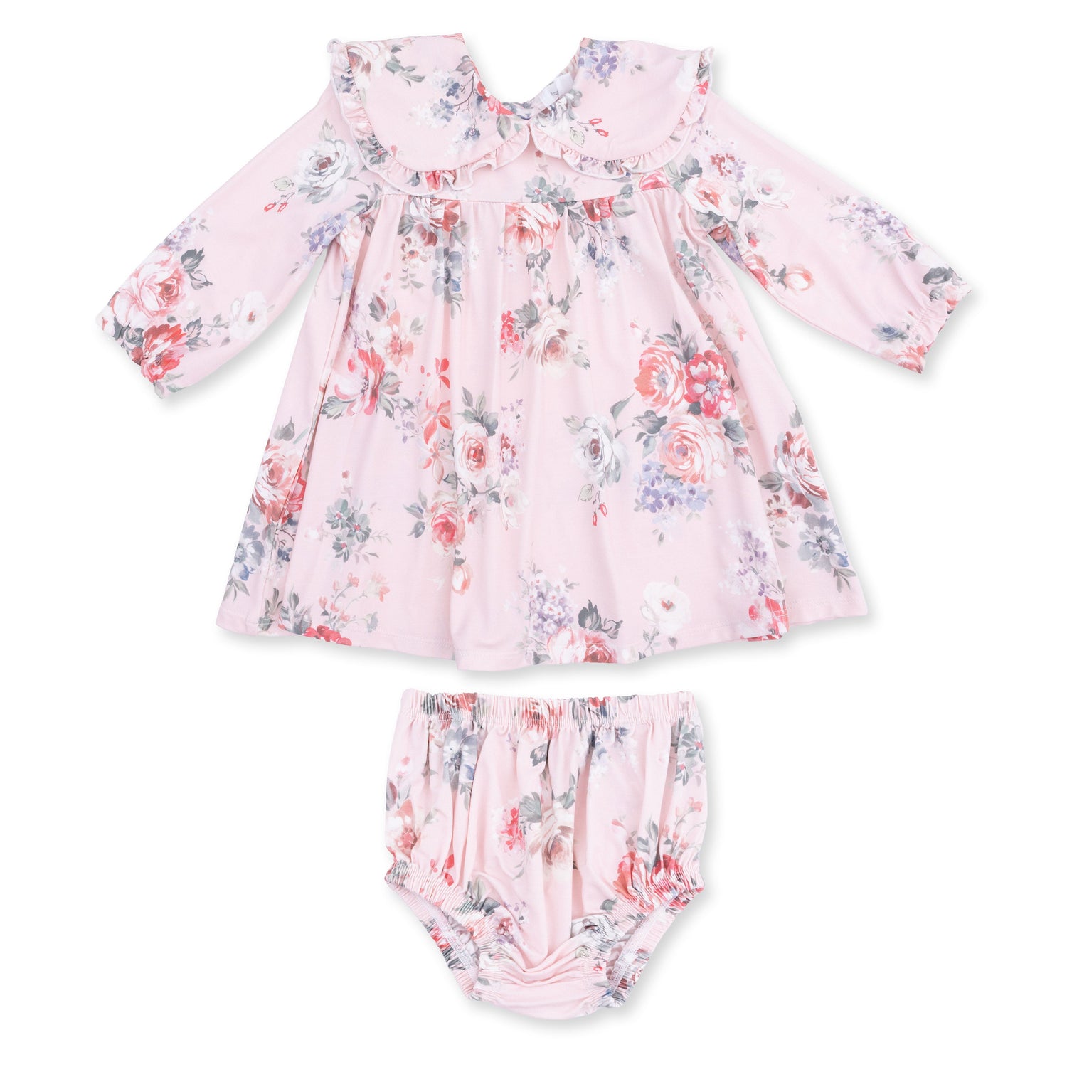 Painterly Rose Bouquets - Sofia Dress with Oversize Collar and Bloomer by Angel Dear (view 2 of 6)