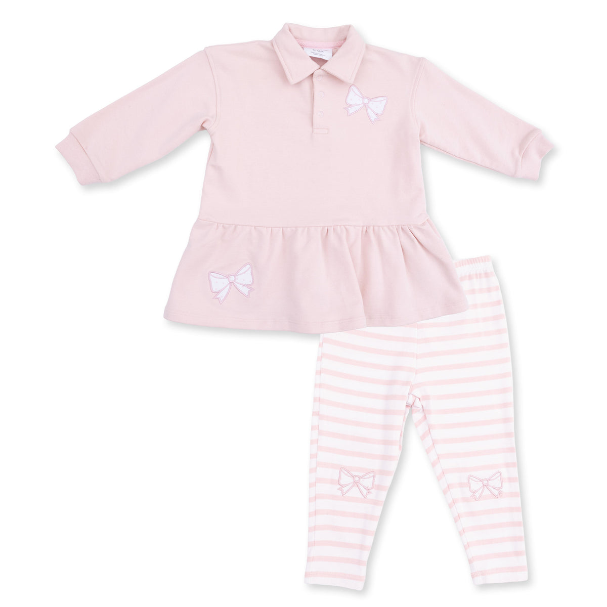 Veiled Pink Bows - Polo Dress and Legging by Angel Dear
