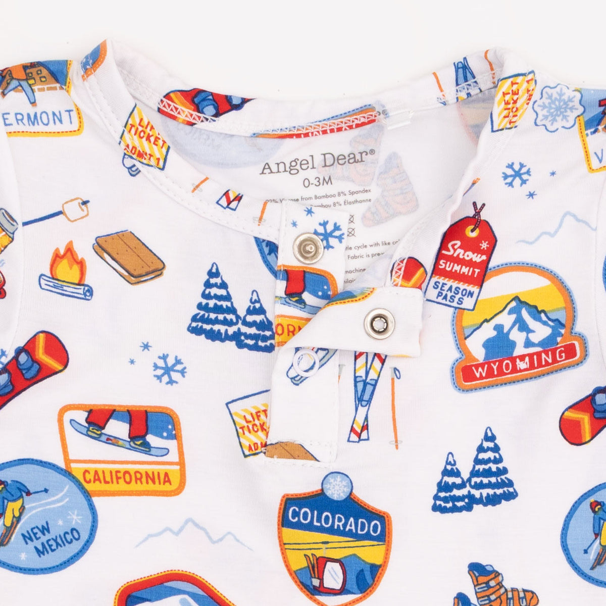 Vintage Ski Patches - Henley Bodysuit by Angel Dear (view 4 of 4)