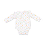 Pretty Pumpkin Trellis - Ruffle Sleeve Bodysuit with Snap Shoulder by Angel Dear