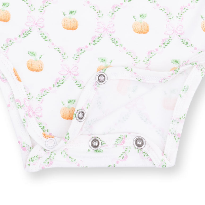 Pretty Pumpkin Trellis - Ruffle Sleeve Bodysuit with Snap Shoulder by Angel Dear