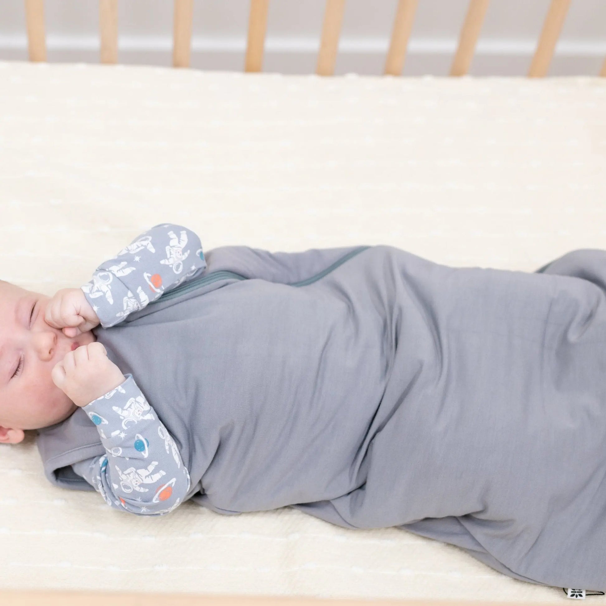 1.5 Tog Sleep Sack for Infants with 2 Way J Zipper and Quilted Lining Size 0 to 9 Months Sweet Bamboo