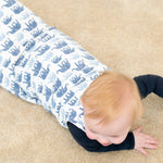 Sweet Bamboo Blue Elephant Sleep Sack with 2 Way J Zipper for Infants 0 to 9 Months - Apparel & Accessories > Clothing > Baby & Toddler Clothing > Baby & Toddler Sleepwear Sleep Sacks