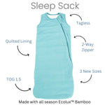 Sweet Bamboo Cozy Infant Sleep Sack with 2 Way J Zipper for Babies 0 to 9 Months - Sleep Sacks