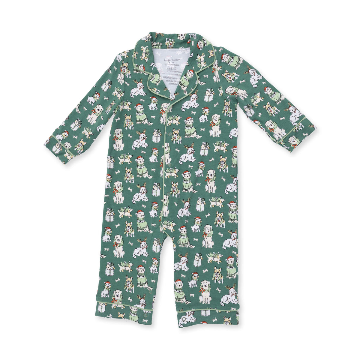 Christmas Dogs Uni - Long Sleeve Coat Style Romper by Angel Dear