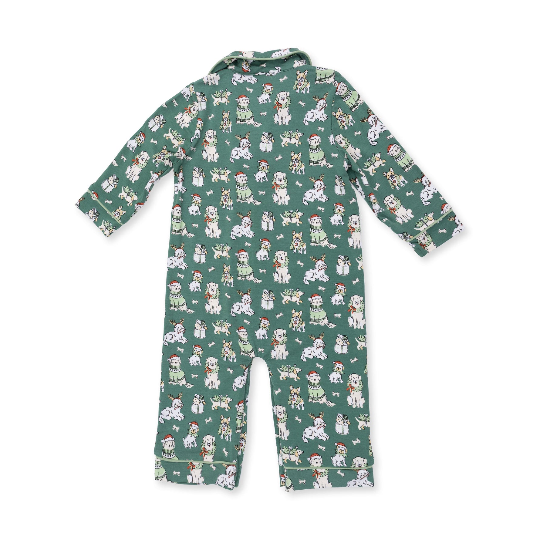 Christmas Dogs Uni - Long Sleeve Coat Style Romper by Angel Dear