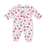 Bows & Candy Canes - Long Sleeve Ruffle Collar Romper by Angel Dear