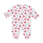 Bows & Candy Canes - Long Sleeve Ruffle Collar Romper by Angel Dear