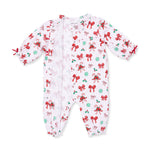 Bows & Candy Canes - Long Sleeve Ruffle Collar Romper by Angel Dear