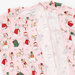 Christmas Dogs Pink - Long Sleeve Ruffle Collar Romper by Angel Dear
