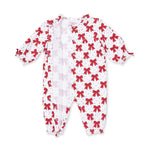 Festive Bows - Long Sleeve Ruffle Collar Romper by Angel Dear