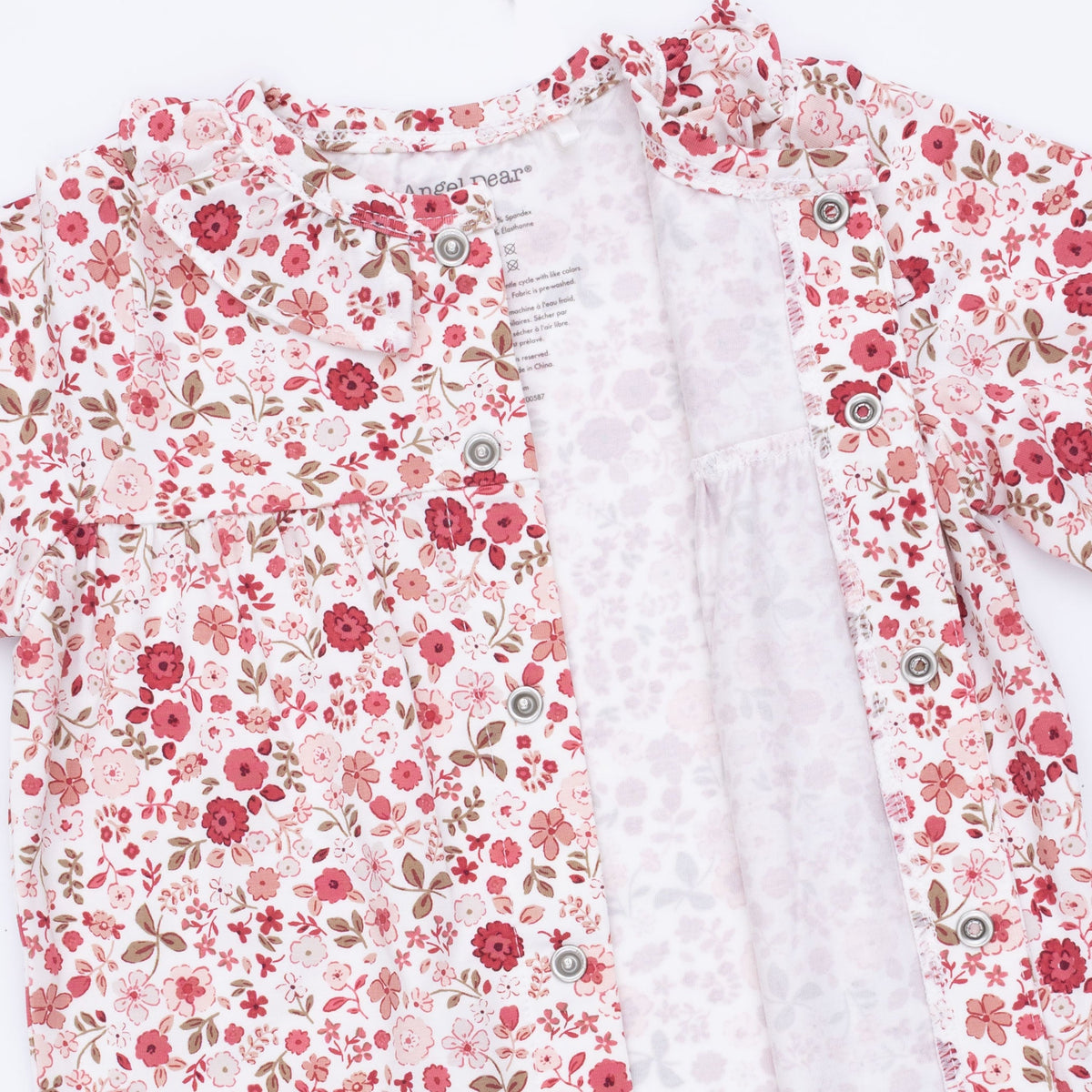 Serene Floral - Long Sleeve Ruffle Collar Romper by Angel Dear