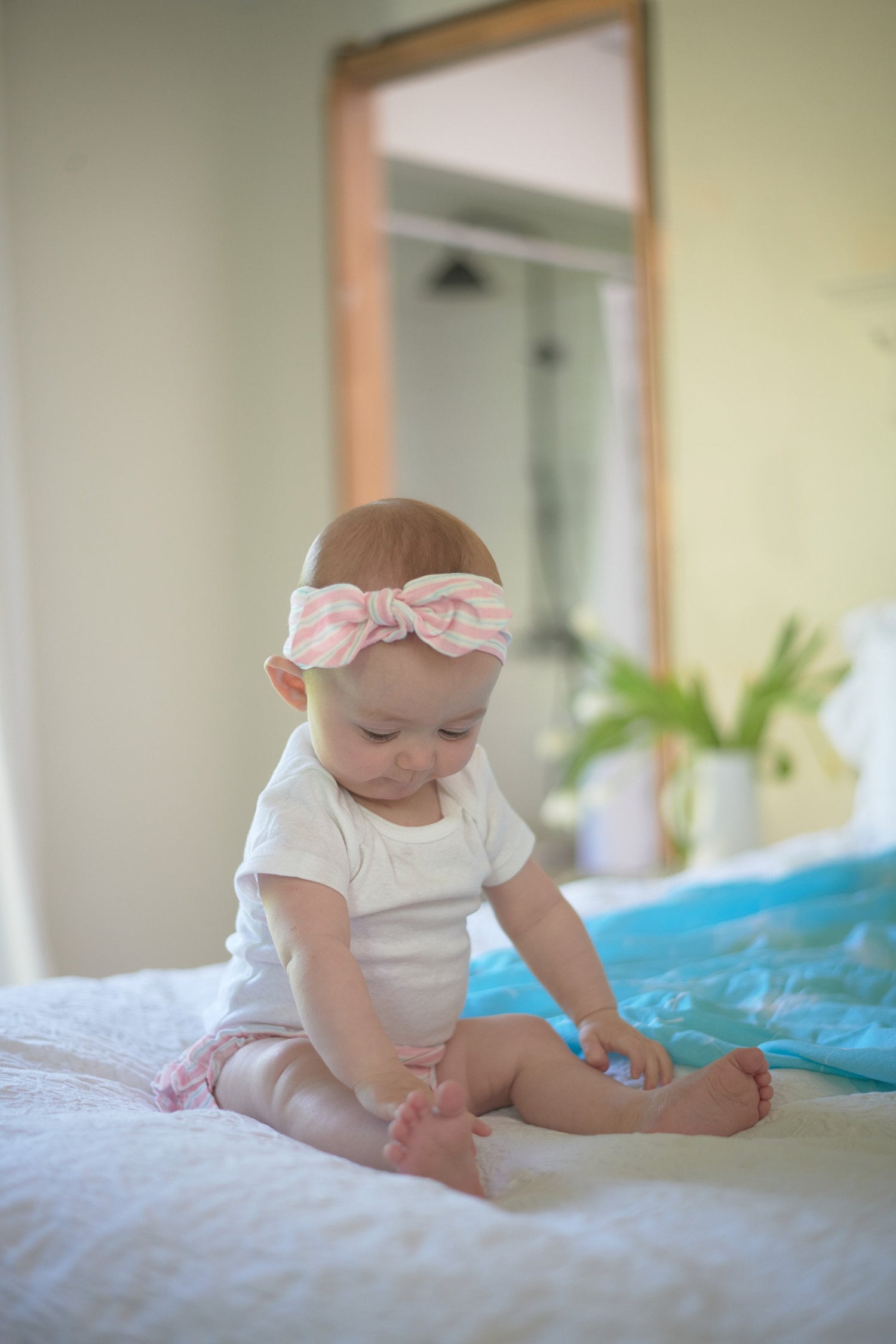 Bamboo Ruffle Bloomer Headband Set