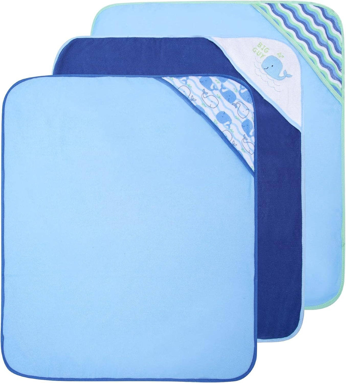 Crover soft polyester terry hooded baby towels three pack