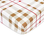 Newcastle Classics plaid cotton crib sheet with breathable muslin.