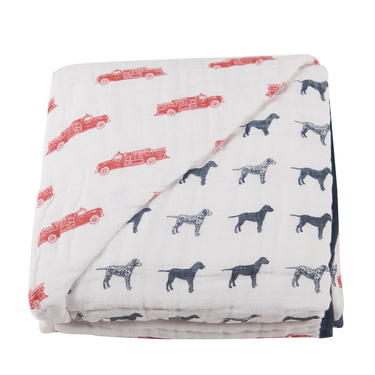 Newcastle Classics kids' fire truck Dalmatian four-layer cotton blanket.