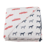 Newcastle Classics kids' fire truck Dalmatian four-layer cotton blanket.