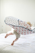 Newcastle Classics kids' fire truck dalmatian four-layer cotton blanket.