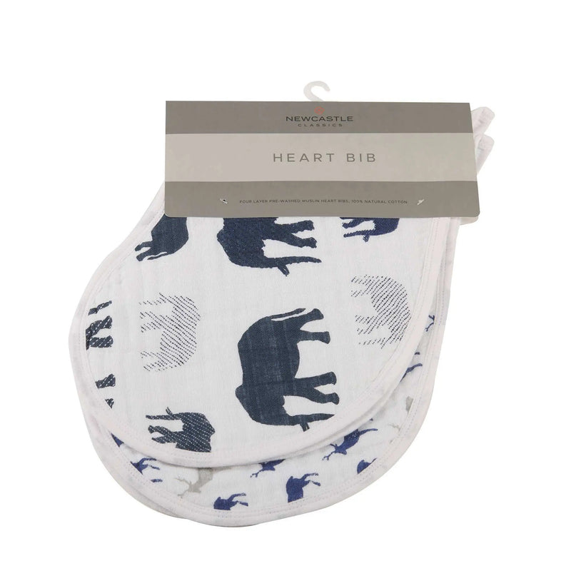 Newcastle Classics - In The Wild Elephant Burp Cloth Bibs - Set of 2