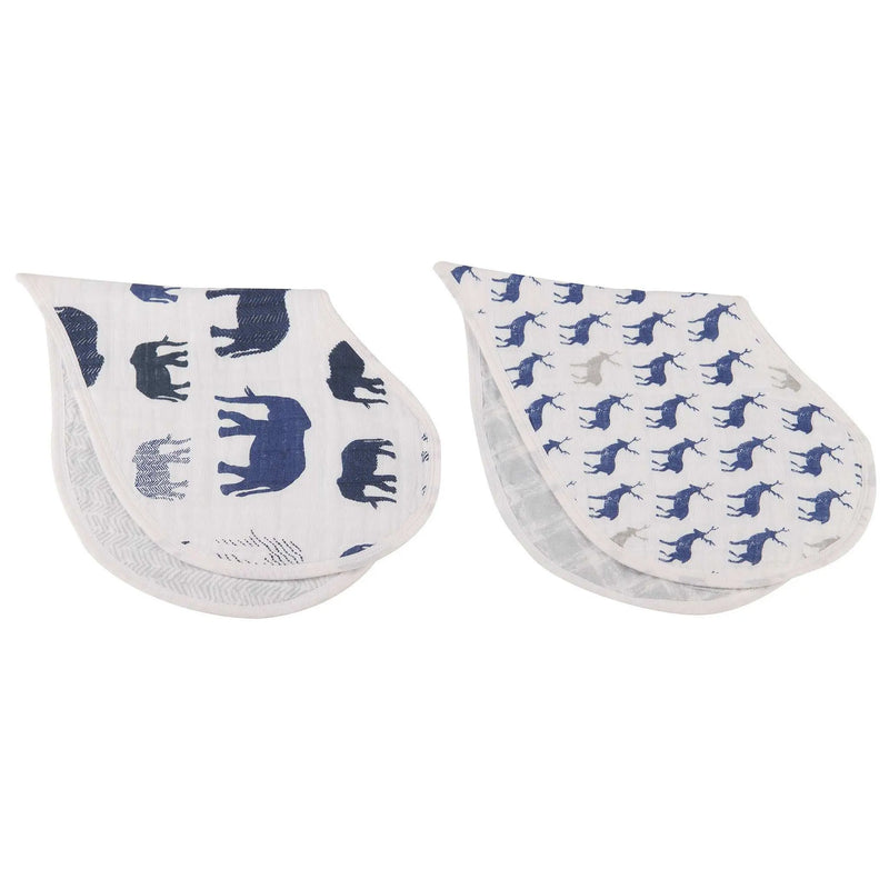 Newcastle Classics - In The Wild Elephant Burp Cloth Bibs - Set of 2