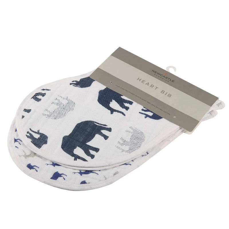 Newcastle Classics - In The Wild Elephant Burp Cloth Bibs - Set of 2