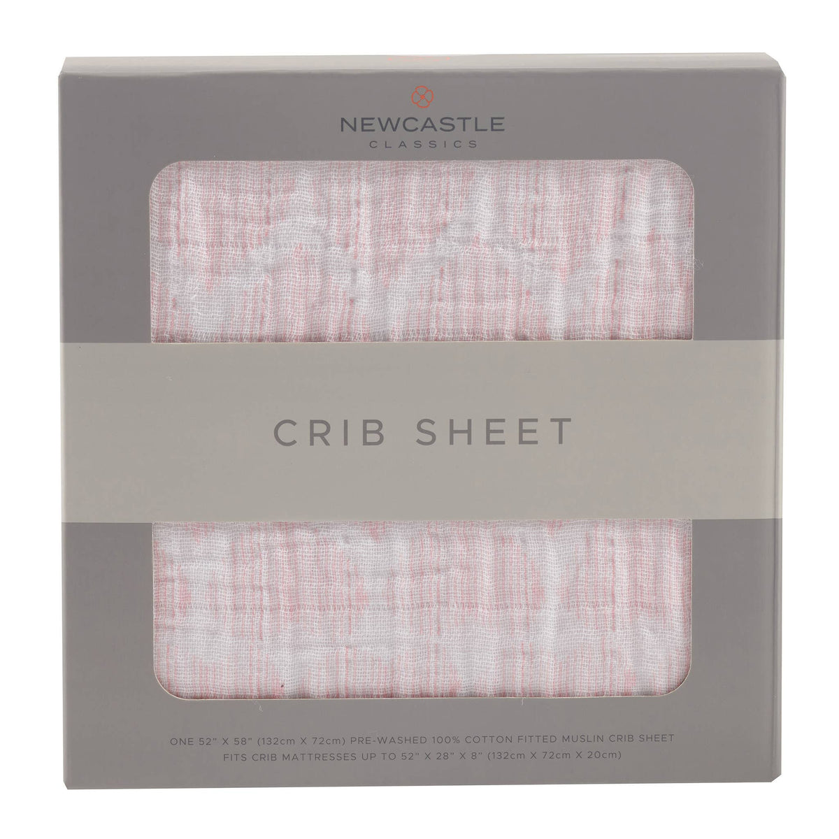 Newcastle Classics breathable natural cotton muslin baby crib sheet.